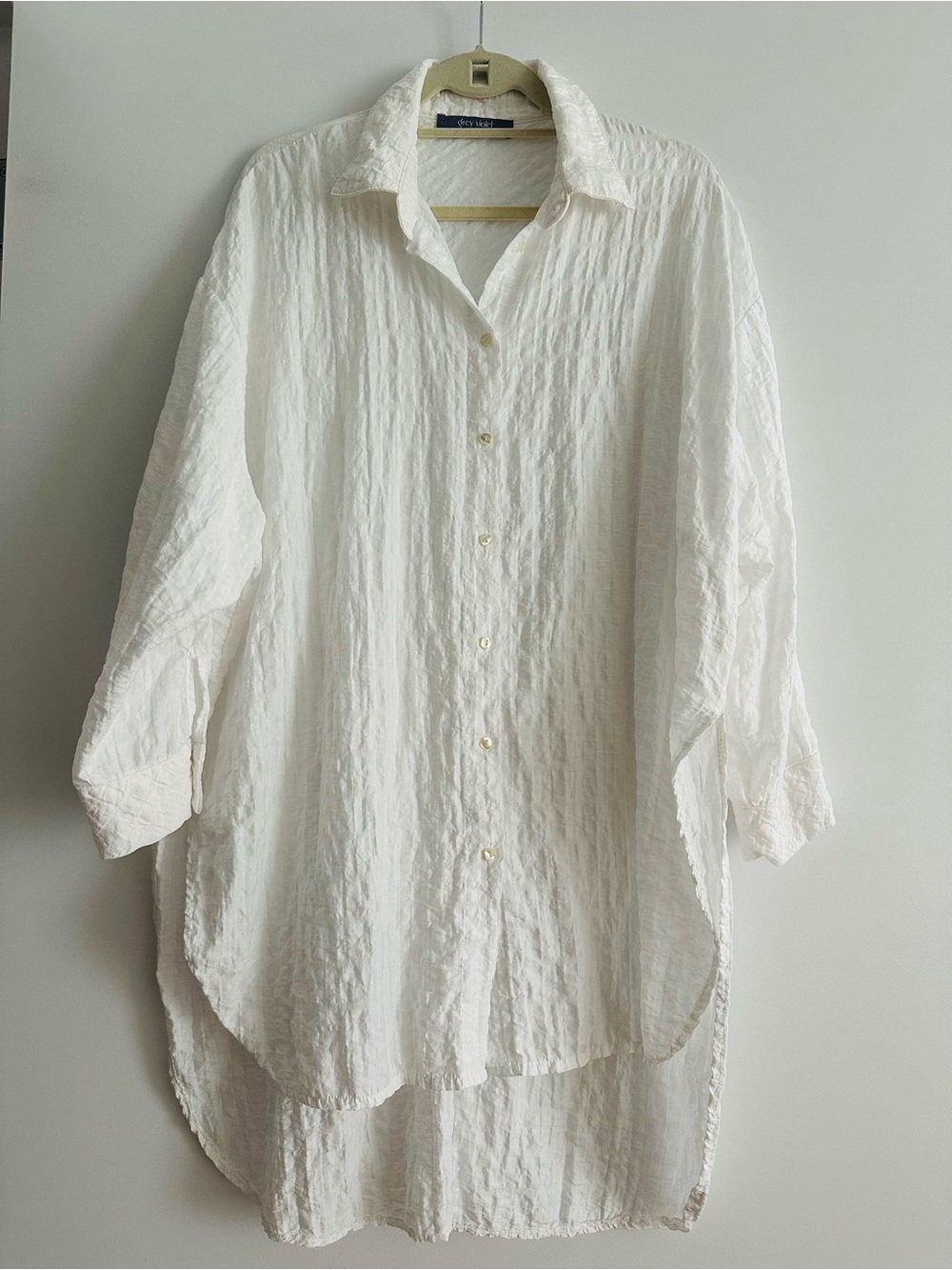 Lightweight White Button-Up Linen Shirt - Casual Men's Overshirt